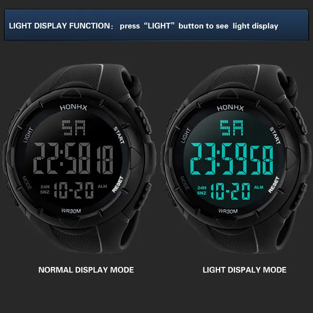Luxury Sports Watch Men Analog Digital Military Silicone Army Sport LED Waterproof Wrist Watches Men Relogio Masculino For Gifts -