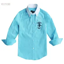 Сезон весна-осень детская одежда хлопковая рубашка для мальчиков модная повседневная рубашка с длинными рукавами с лоскутным принтом для мальчиков
