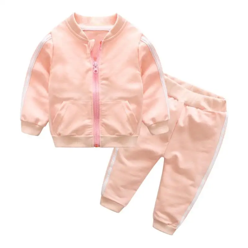 

2pcs Fashion Baby Girls Boy Clothes Set Cotton Solid Jacket Pants Tracksuit