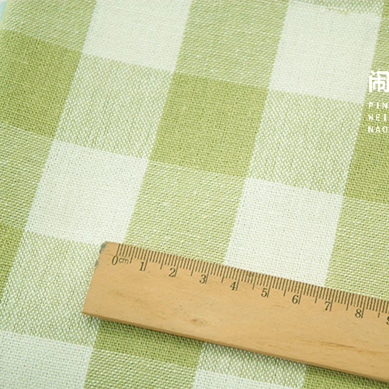 Пасторальная льняная хлопковая ткань с принтом клетчатая для DIY ручная работа