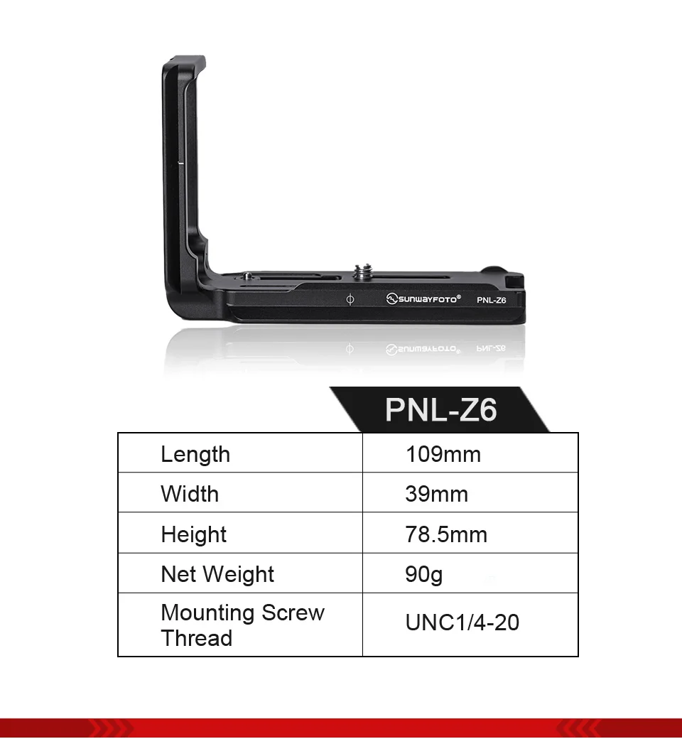 SUNWAYFOTO PNL-Z6 головка штатива быстросъемная пластина для Nikon Z6 Z7 головка штатива l-кронштейн быстросъемная пластина