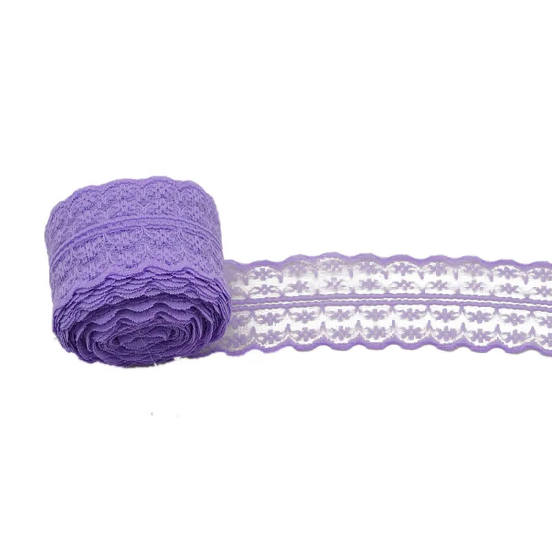 10 м/лот 4,5 см кружевные ленты с отделкой свадебное украшение из ткани ручной работы вышитое шитье одежда платье DIY материал - Цвет: lavender