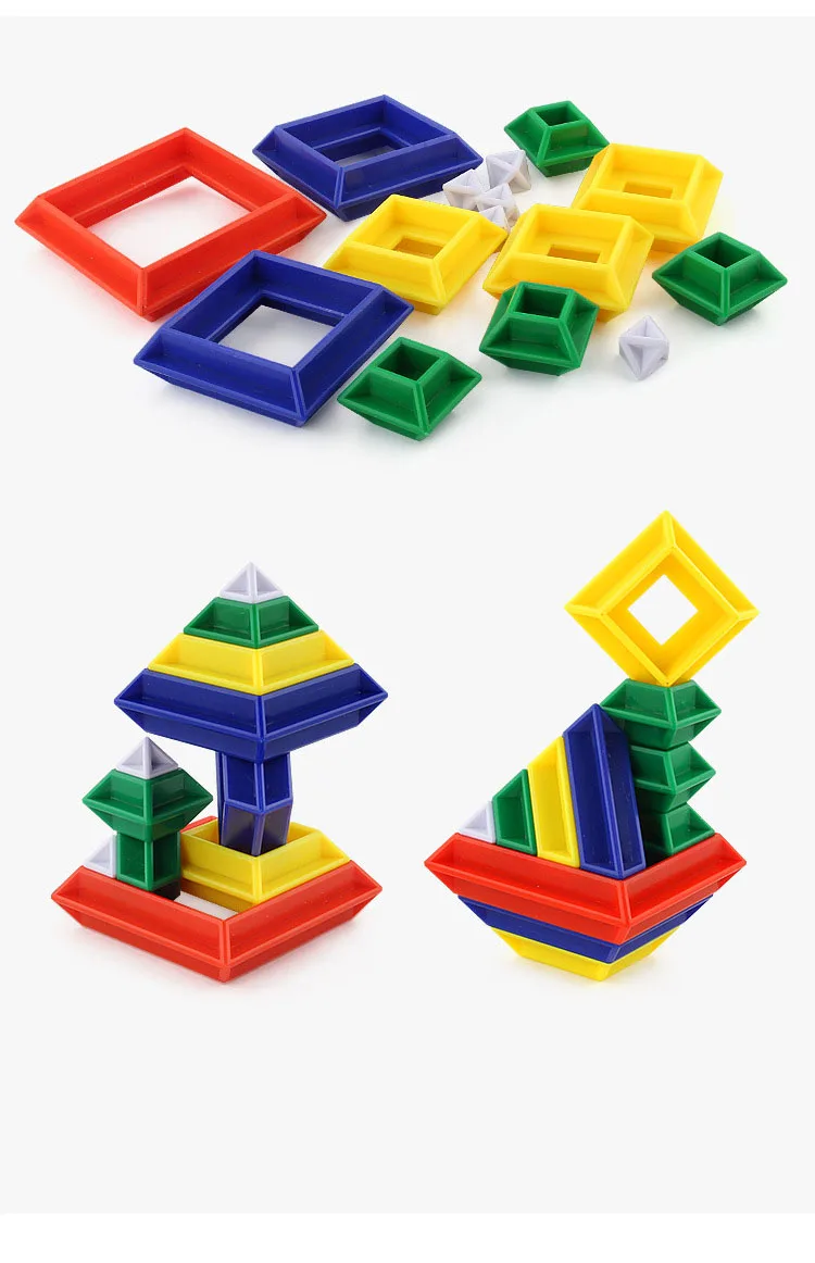 Сборка интересного узора башня блоки DIY сборка Классические игрушки Раннее Обучение игрушки для детей Дети