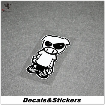 

NO.L180 Cartoon Cool Pig 3M Reflective Modified Stickers Car Glass Waterproof MOTO GP Decals Racing Motorcycle