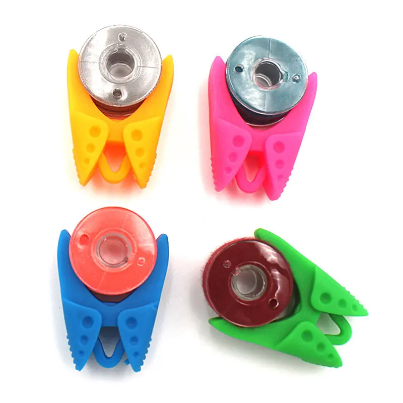 

12Pcs/Pack Silicone Bobbin Clip Thread Roller Fixed Wrapped Clamp Sewing Accessories Mixed Color Prevent Falling Off Sewing Tool