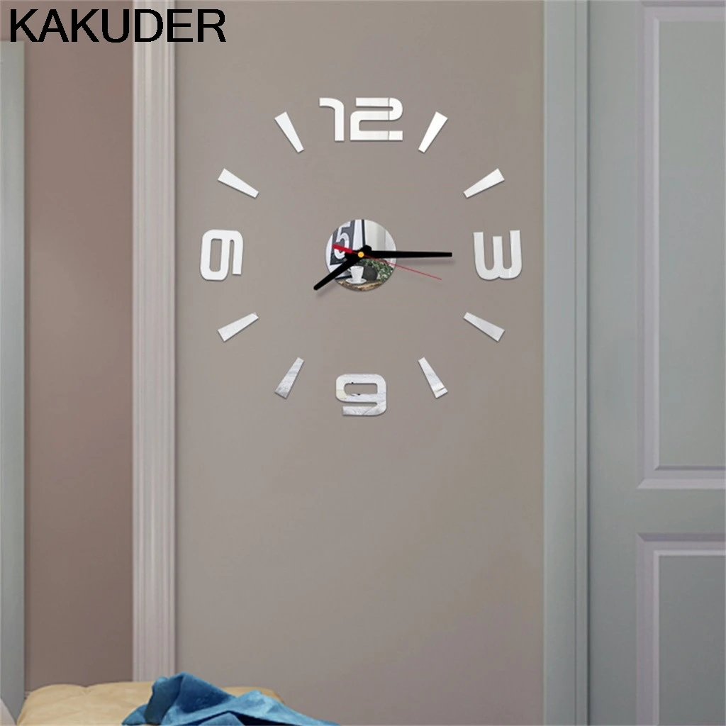 

KAKUDER Creative Digital Wall Stickers Home Decor Clock Living Home Decor Mirror Art Designer Wall Clock Pattern Numbers 23MAR23