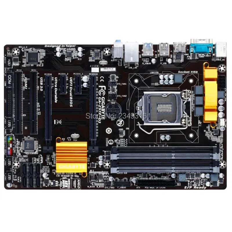 Для Gigabyte GA-Z97P-D3 рабочего Материнская плата Z97P-D3 Z97 LGA 1150 i3 i5 i7 DDR3 полностью Тесты