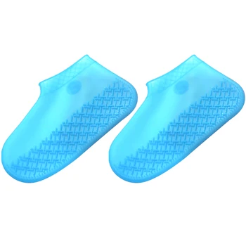 

Men Women Foot Wear Shoe Cover Non Slip Waterproof Travel Protector Elastic Reusable Silicone Accessories Thickening 1 Pair