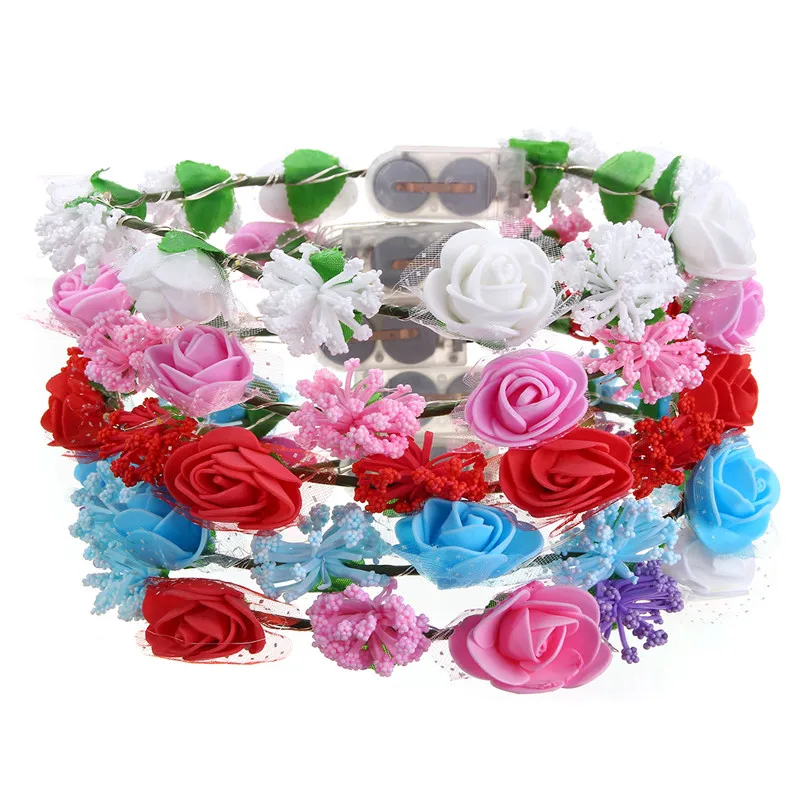 Glowing Wreaths Flower Hairband Crown LED Holiday Light LED Wedding Party Christmas Garland String Light Decoration Glowing Wreaths Flower Hairband Crown LED Holiday Light LED Wedding Party Christmas Garland String Light Decoration