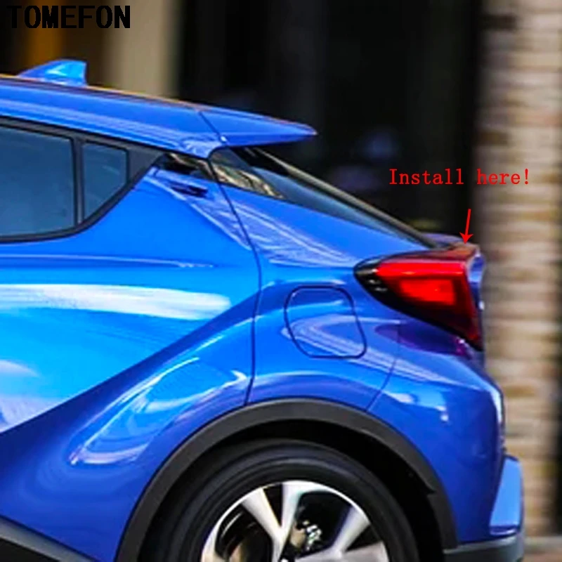 

TOMEFON Auto Exterior Styling For Toyota C-HR CHR 2016 2017 2018 ABS Rear Bumper Protector Skid Plate Cover Tail Trunk Wing