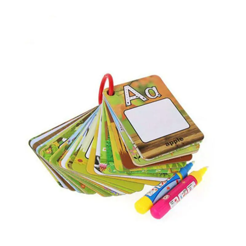 

1 pcs Coolplay Water Drawing Card 26 Alphabet Coloring Book & 2 Magic Pen Letter Card Painting Board Educational Toys for Kids }