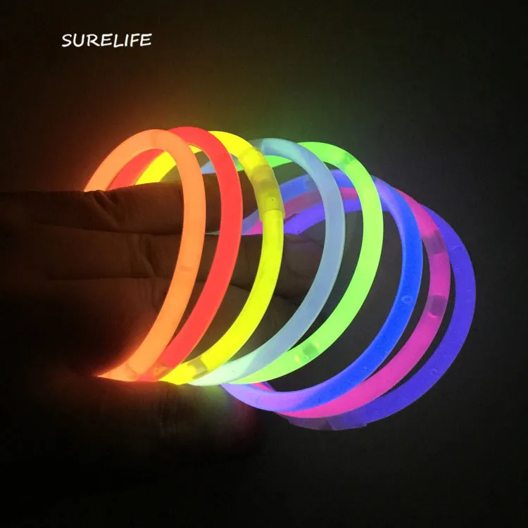 Surelife 100 Pcs Glow Sticks Bracelets Necklaces Party Fluorescent Surelife 100 Pcs Glow Sticks Bracelets Necklaces Party Fluorescent Neon Colors Xmas Wedding Decal Decoration In Supplies From Home Garden
