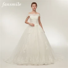 Fansmile Vestidos de Novia Белые Длинные свадебные платья под заказ плюс размер свадебные бальные платья FSM-108T