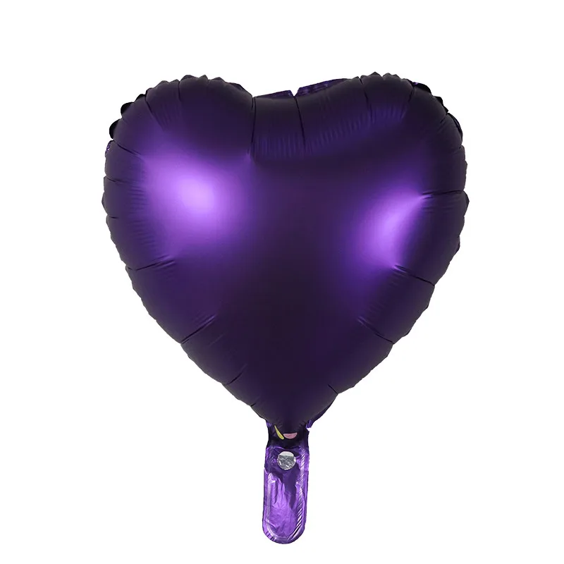 10 шт 18 дюймов хромированный металлический шар Сердце Звезда Круглый матовый Гелиевый шар принадлежности для украшения свадебной вечеринки день рождения шары душ - Цвет: purple