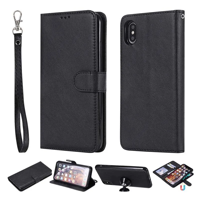 KEFO For Iphone XS Max Case Leather 2 in 1 Magnetic Detachable Flip Cover For Iphone 5S SE 6S 7 8 Plus X 10 XR Card Slots Coque  (7)