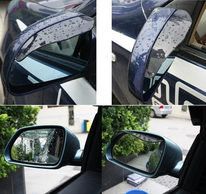 2 шт. универсальное боковое зеркало заднего вида, дождевик, солнцезащитный козырек, гибкий протектор для автомобиля, грузовика, внедорожника, зеркало для стайлинга автомобиля