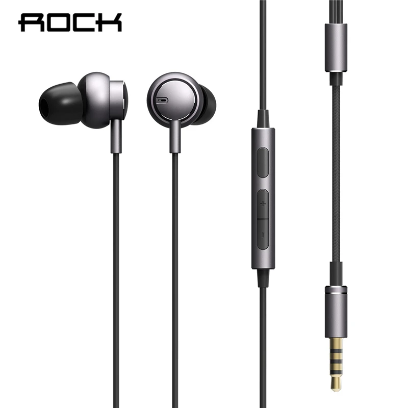ROCK Stereo Earphone In-Ear 3.5mm With Mic Earphones For iPhone Samsung Huawei Xiaomi with Microphone Headset Sound Music Earbud raxfly earphone for iphone xiaomi samsung huawei 3 5mm mobile phone in ear clear music earphone noise cancel earbud microphone