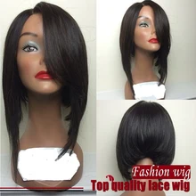 Fast Shipping heavy Density Straight Heat Resistant Hair Bob Wigs Side Part Glueless Wigs Synthetic Lace Front Wigs