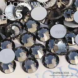 SS5 1440 шт./пакет черный бриллиант горный хрусталь ногтей стекло аксессуары все для DIY 3D ногтей маникюр конструкции не исправление кристаллы