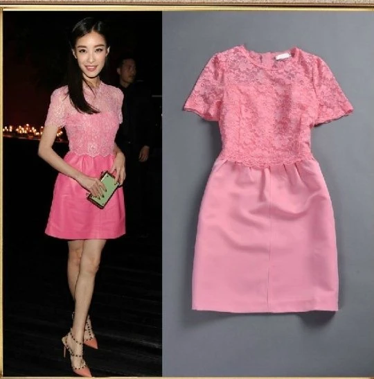 pink color one piece dress