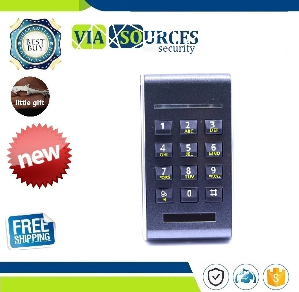 

M-206E RFID 125Khz EM4100 card Standalone Access control keypad+5piece ID Keyfob