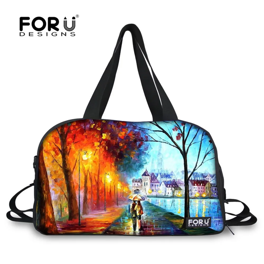 

FORUDESIGNS 3D Landscape Printing Sport Bag for Women Outdoor Travel Yoga Bag Nylon Duffle Bag Bolsa Gym Fitness Bag Ladies Bag