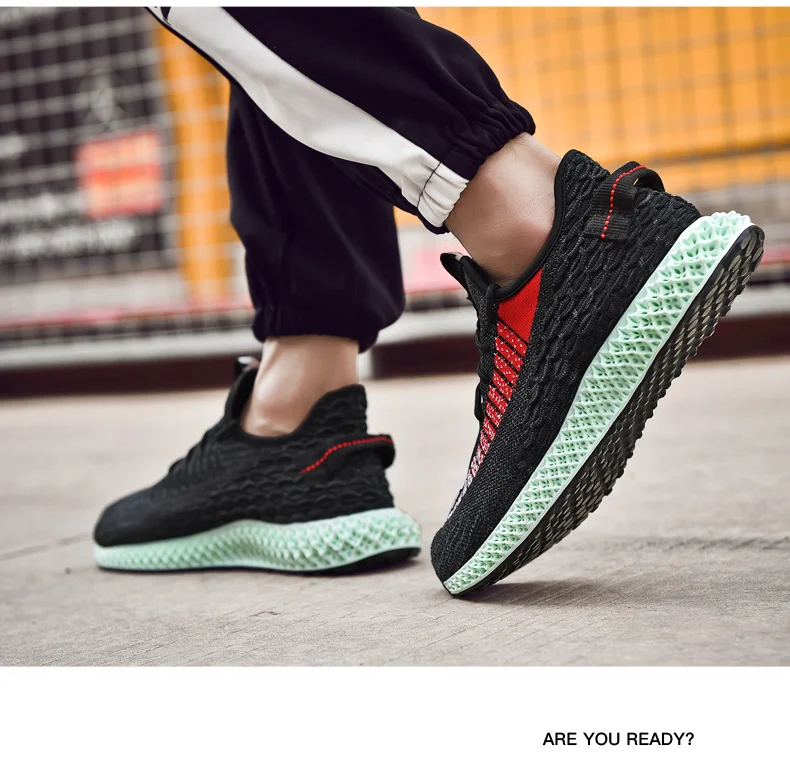 2019 Новый 3D принт для мужчин кроссовки дышащие кроссовки Flyknit уличная спортивная обувь мужской плюс размеры весна повседневная мужская