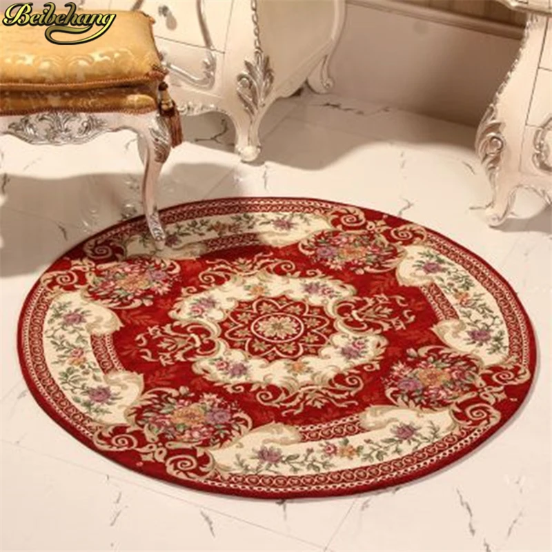 beibehang Round jacquard carpet European style coffee table mats into the door non slip mats