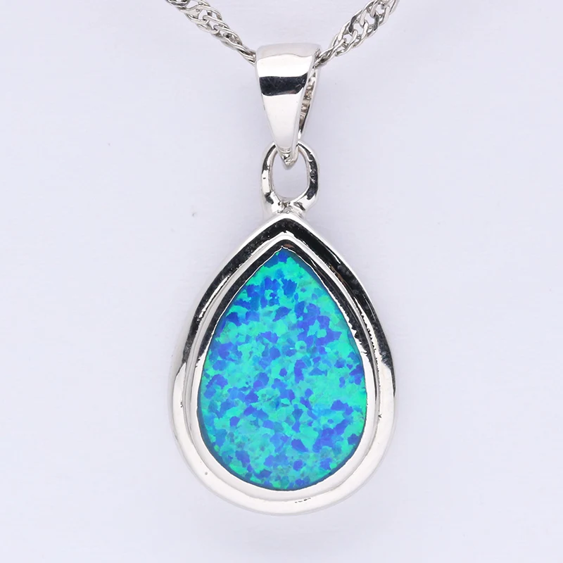 Blue Opal Water Drop Pendant Jewelry for Women OP053in Pendants from