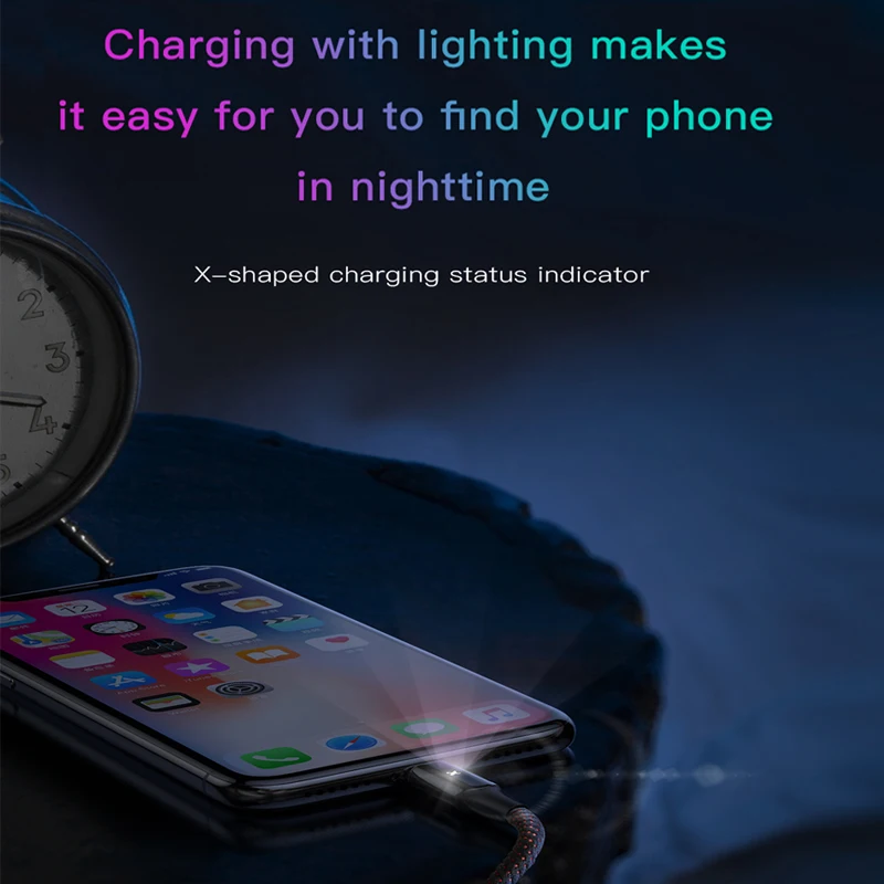 Usb-кабель Baseus 2.4A Lighting для iPhone XR X 7 8, кабель для быстрой зарядки X Lighting для iPad iPhone 6 6 Plus, usb-кабель, шнур для зарядки