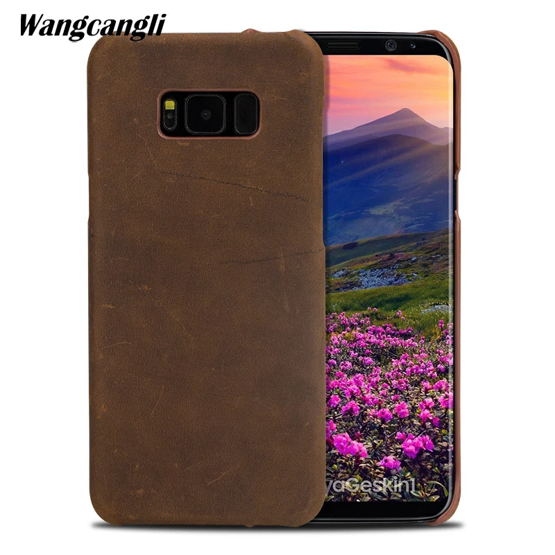 Новые модные кожаные Ретро crazy horse для samsung S8 чехол ручной работы на заказ бизнес |