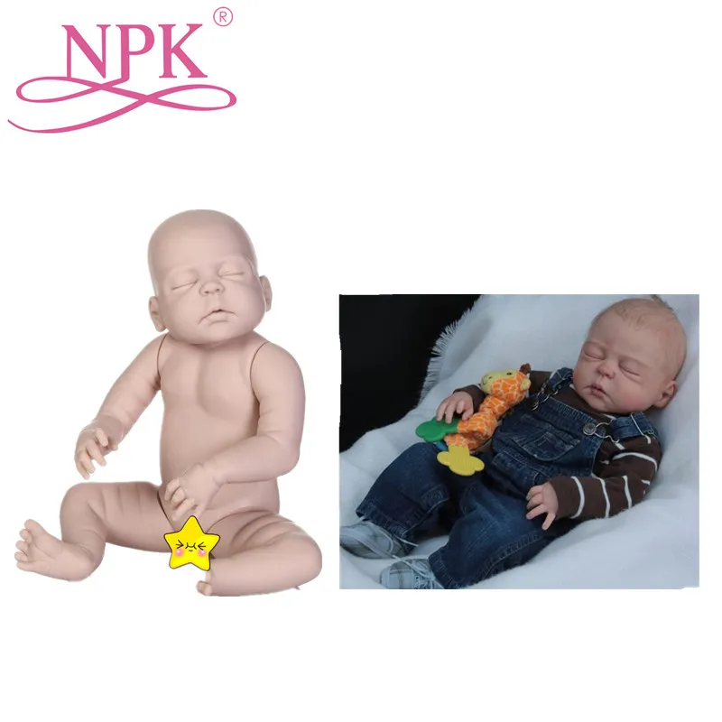 

NPK 23Inch About 58cm Reborn Doll Kits Closed Eyes Sleeping Bebes Reborn Silicone Doll Kits For Sale Educational DIY Toys