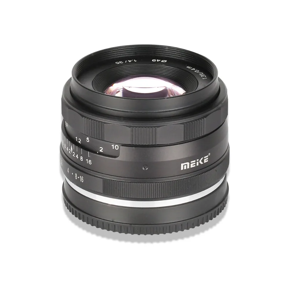 Meike 35 мм f1.4 ручной фокусирующий объектив APS-C для цифровой фотокамеры Fuji X-mount/для sony байонетное крепление типа Е A7 A7II A6000 A6500 A6300 X-T3 X-T20 X-T2 X-A3 X-Pro2