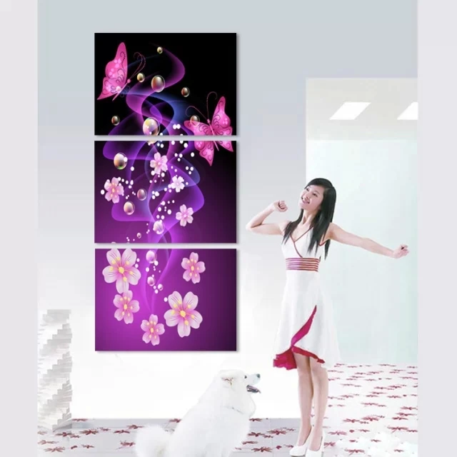 3 panels modern flower painting for living room canvas prints picture