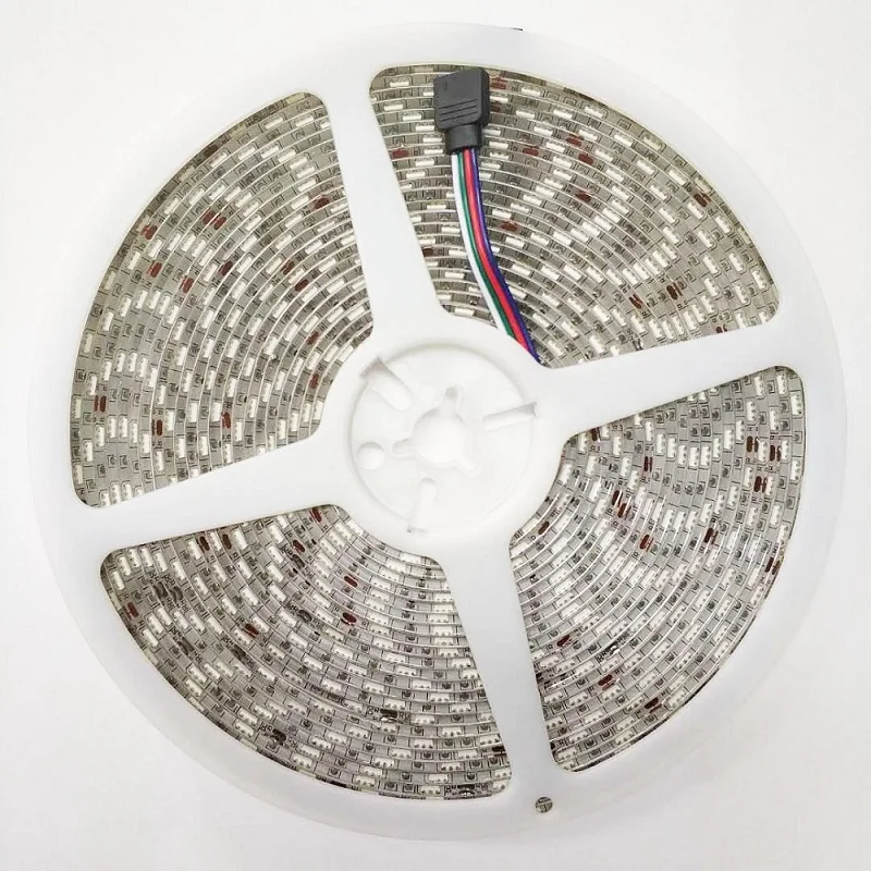 

10m/lot RGB LED Strip Light 5050 SMD 600LED Flexible Not waterproof 10mm width 60 LED/m Bare Board 4pin FemaleConnector