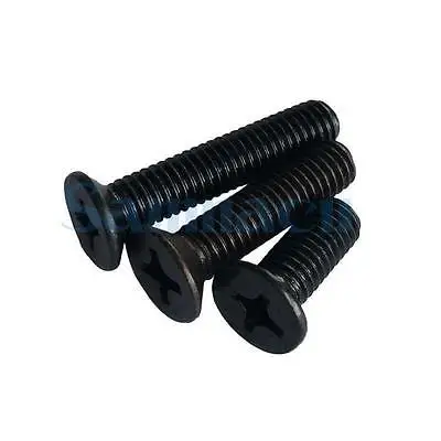 

50Pcs M4 Phillips Flat Countersunk Head Black Screws Carbon Steel