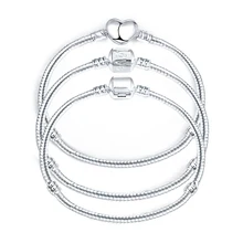 Хит, серебряная цепочка в виде змеи, подходит для браслета и браслета, очаровательные ювелирные изделия, подарок для мужчин и женщин, 16-21 см