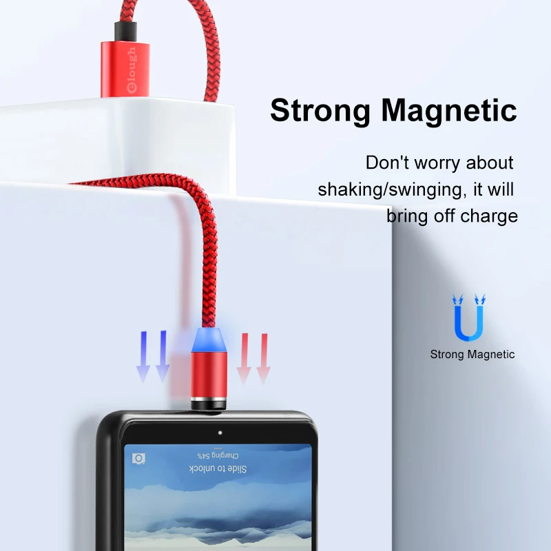 Elough El360 كابل مغناطيسي ل فون سامسونج Xiaomi هواوي المصغّر USB كابل الهاتف المحمول تهمة المغناطيس شاحن USB نوع C كابل