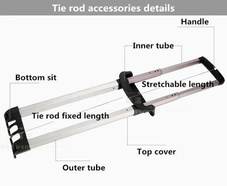 Замена телескопические ручки для чемоданов, Алюминий тележка Enhanced построен тяги чемодан ремонт аксессуары G009