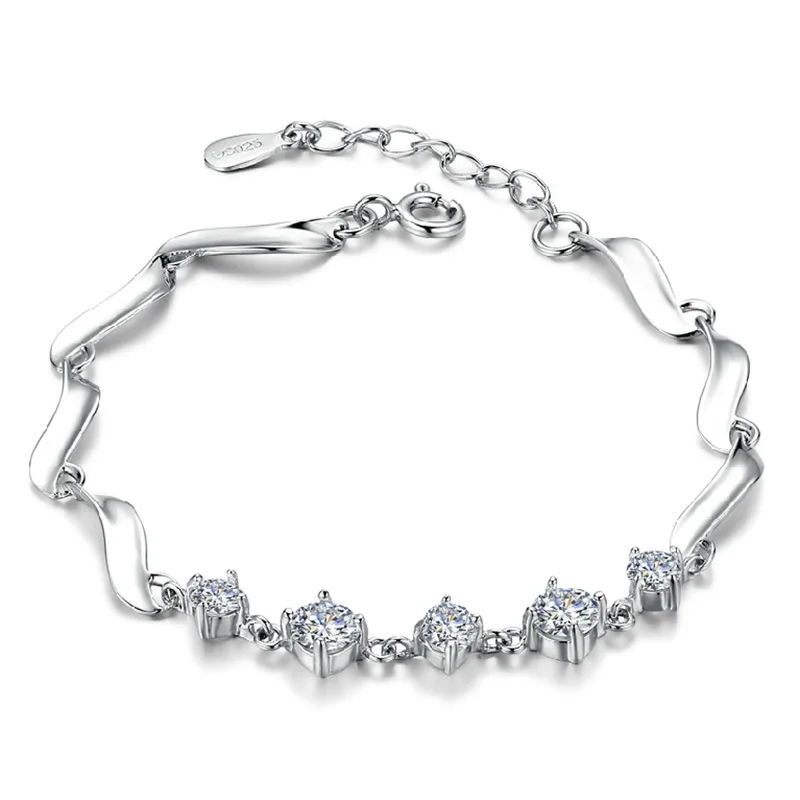 Nehzy Silver Five With Four Claw Female Models Crystal Bracelet Cute Nehzy Silver Five With Four Claw Female Models Crystal Bracelet Cute Fashion Jewelry Wild Super Flash Retro In Bangles From