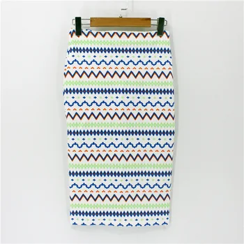 

Women Sexy High Waist Cute Print Skirt Ladies Crochet Pencil Skirts female Fashion Midi Skirts