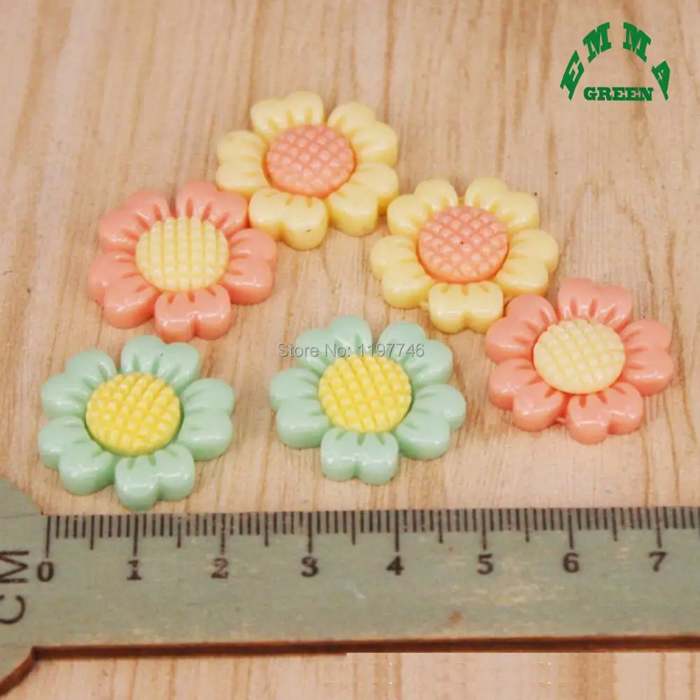 

28mm 20 pcs Beautiful Different Single Colors Daisy Flower Resin Flowers Flatback Cabochon Scrapbooking DIY Decoration