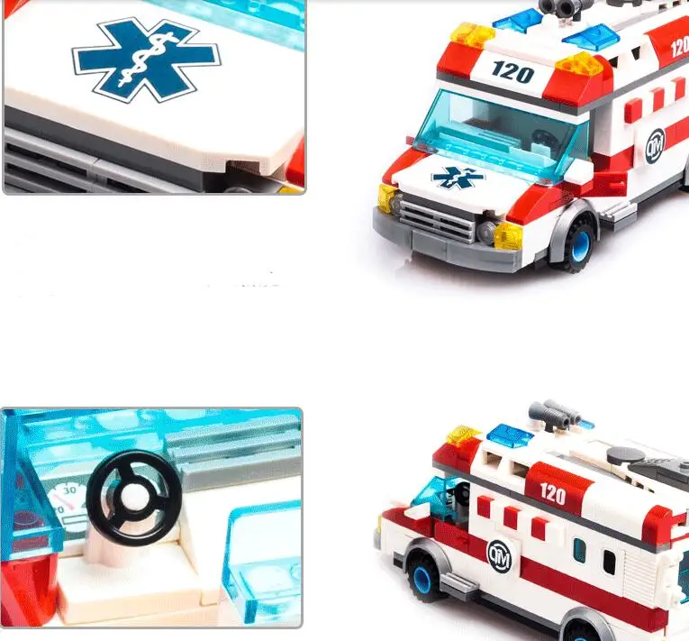Enlighten-New-1118-Block-Ambulance-Series-DIY-328pcs-Bricks-Truck-Building-Blocks-Toys-for-children-Kids (4)