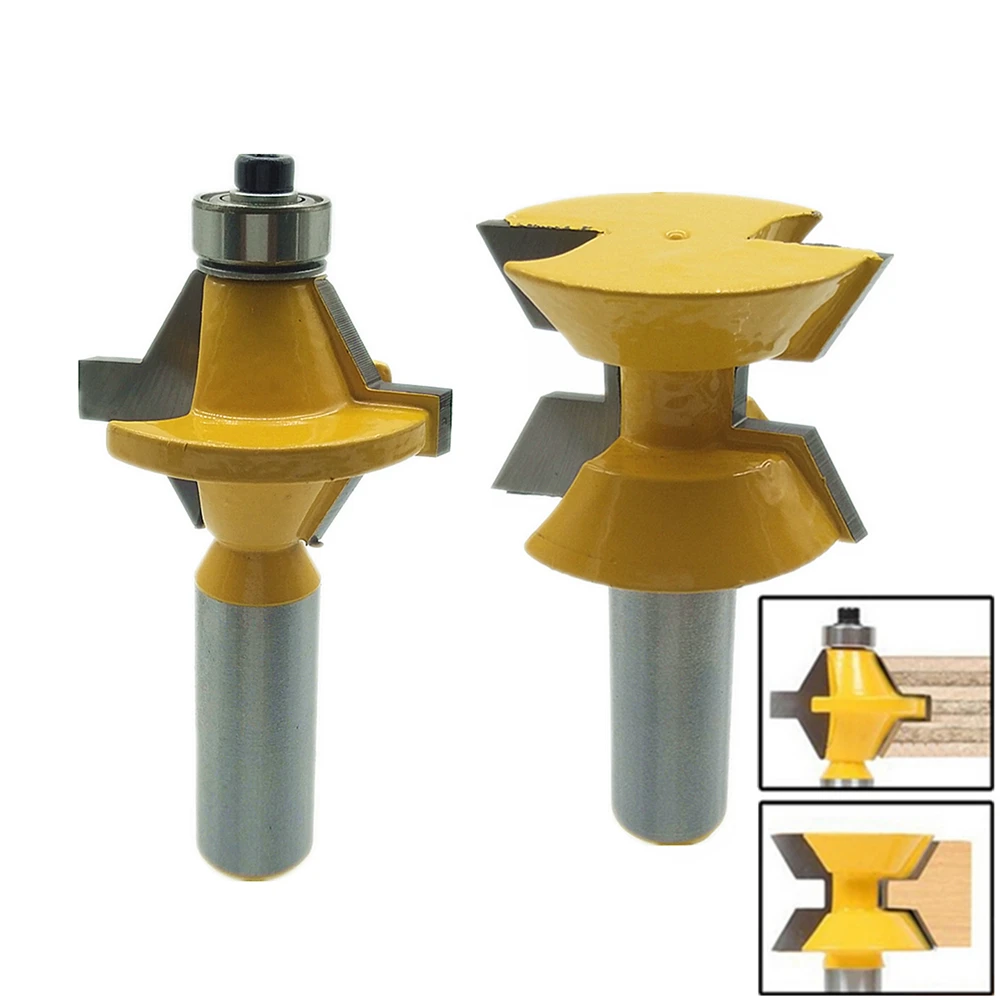2pcs Woodworking Carbide Mill 1/2" Straight Shank Edge Banding Tongue