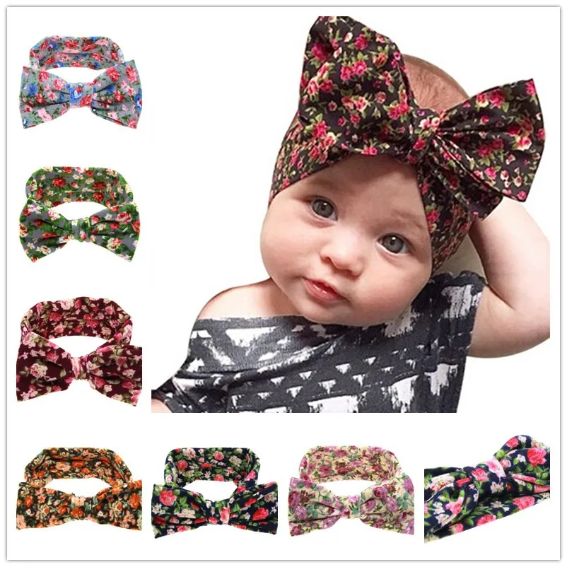 

Naturalwell Baby Girls big Bow Knot Elasticity Headband Cotton Children Girls Elastic Hair Band Hair Accessories 1pc HB508