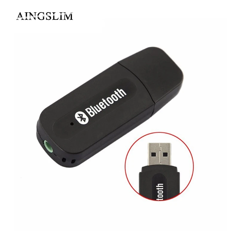 

AINGSLIM Portable USB Bluetooth Audio Music Receiver Wireless Adapter 3.5mm Jack Audio Cable Dongle for Aux Car speaker