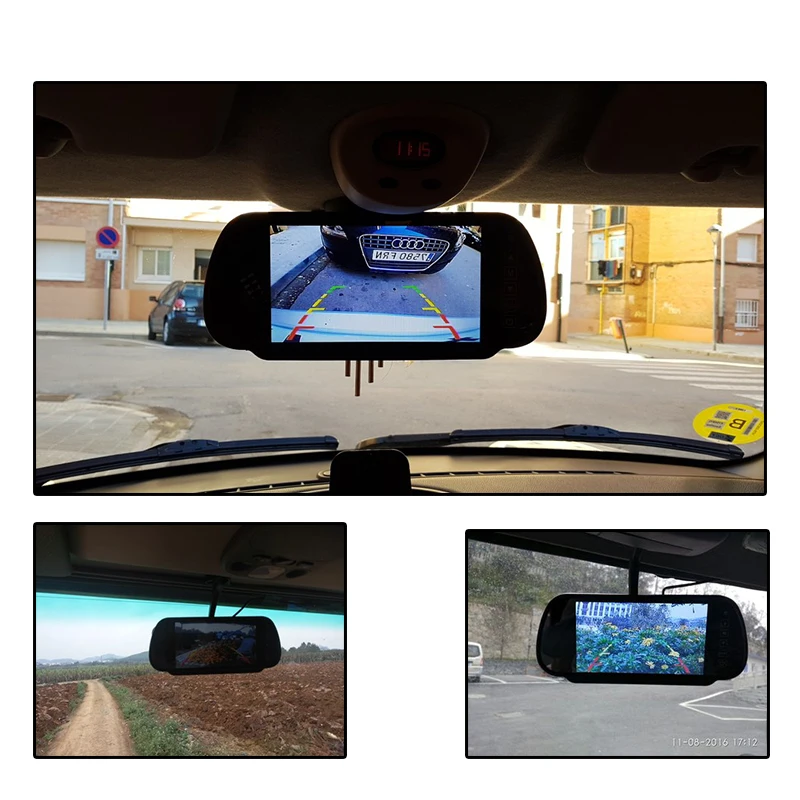 HaiSunny Реверсивный резервный вид сзади камера светодиодный ночное видение с Full HD сенсорный экран 7 дюймов ЖК-монитор зеркало заднего вида