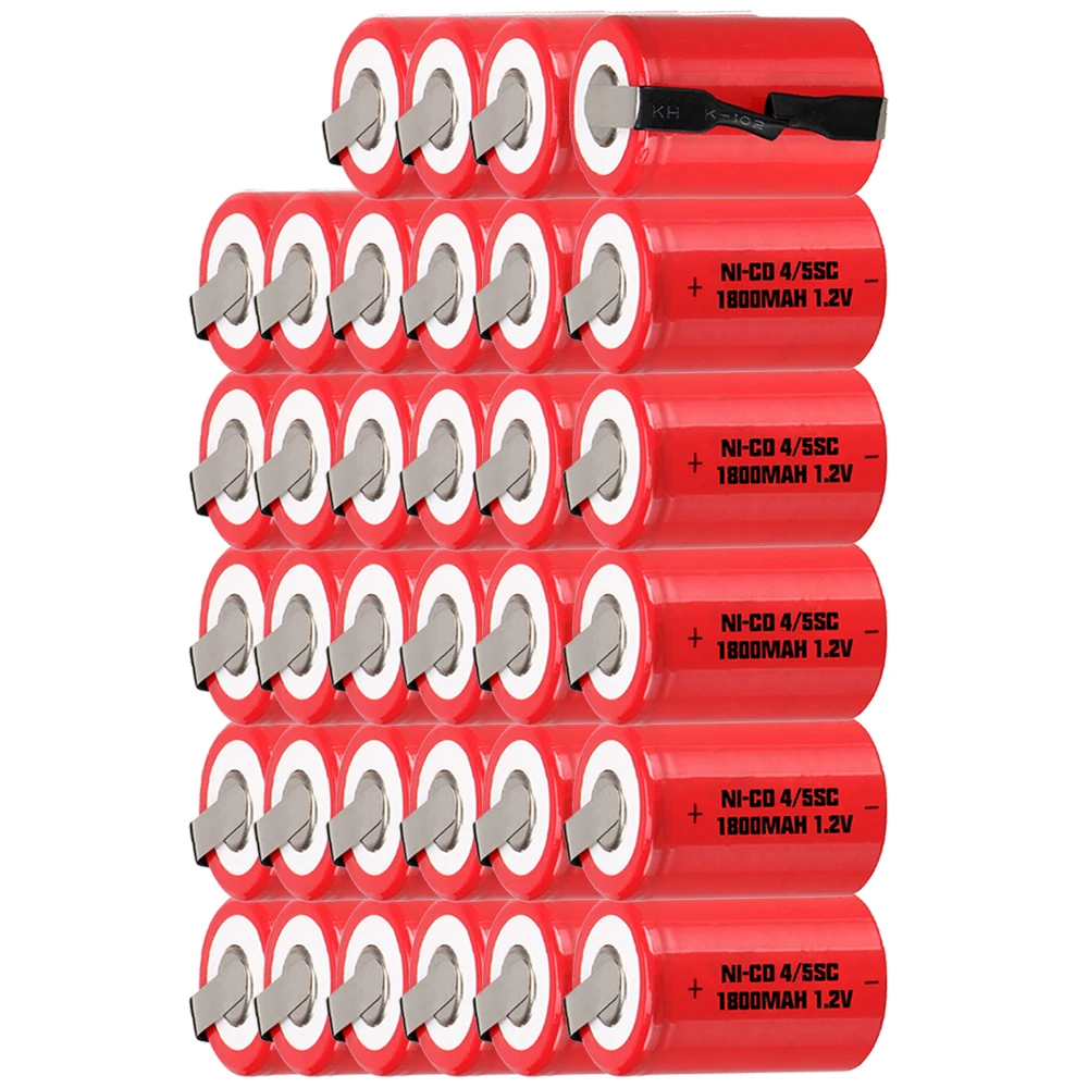 

Lowest price 34 piece 4/5SC battery 1.2v batteries rechargeable 1800mAh nicd battery for power tools akkumulator