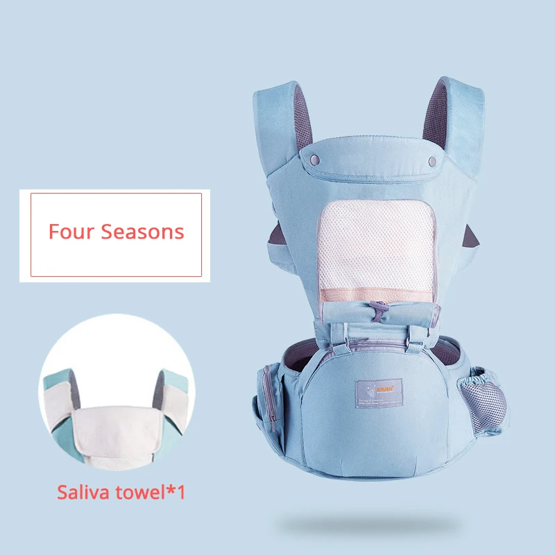 blue four seasons Honeylulu/Летняя дышащая переноска для малышей; сотовая сетка; слинг для новорожденных; Многофункциональный кенгуру для детей; Ergoryukzak; Хипсит - Цвет: blue four seasons