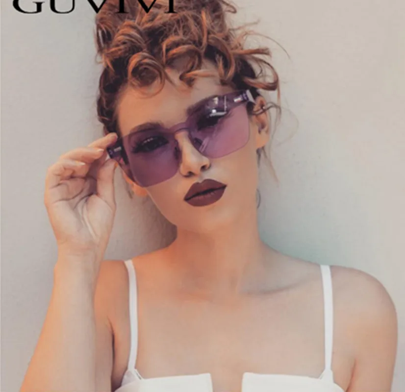 

oversized square sunglasses women 2018 yellow red orange big frameless one piece gothic sunglasses fashion ladies oculos retro